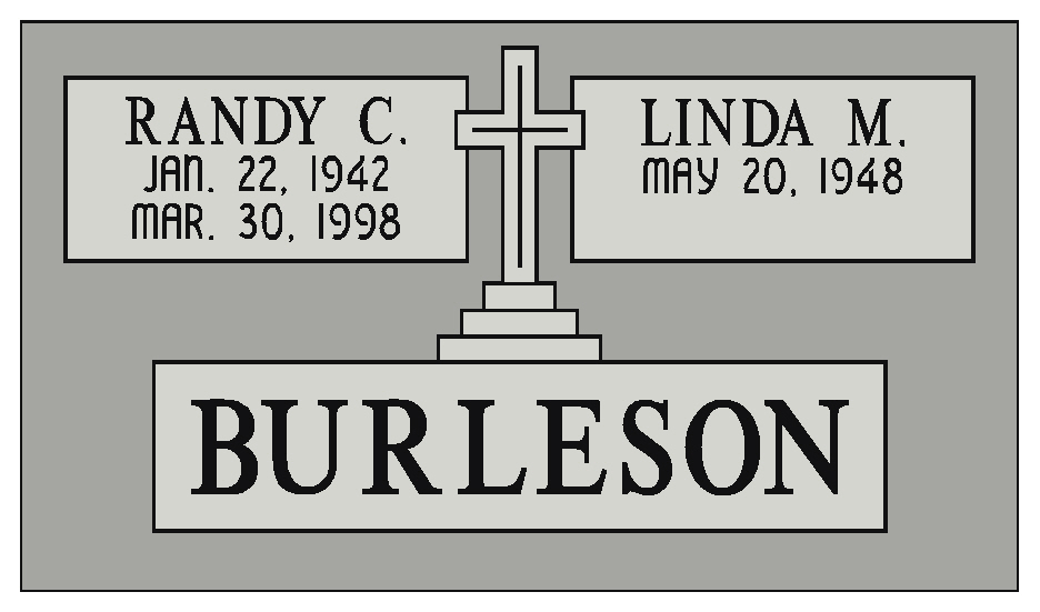 Burleson Monuments, Double Interment Grave Marker Designs, www.burlesonmonuments.com